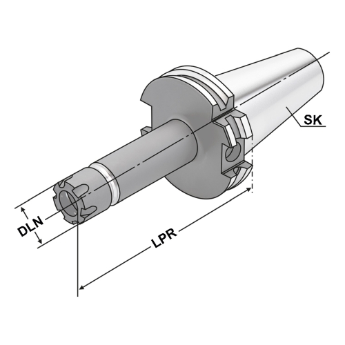 Spannfutter SK 30-1/10-70 ER16 - Mini DIN 69871 AD
