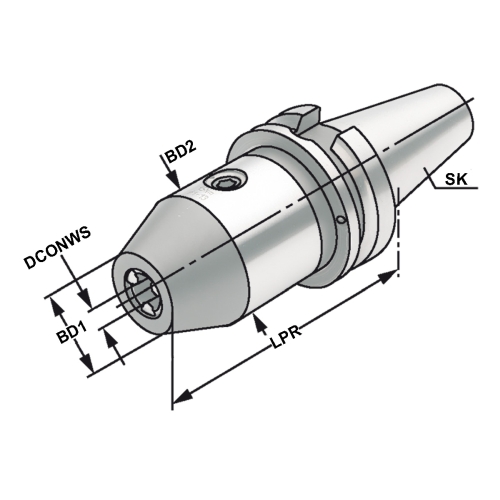CNC-Bohrfutter BT 30-2,5/16-98 JIS B 6339 (MAS-BT) AD