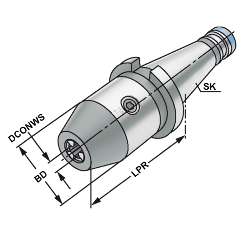 CNC-Bohrfutter SK 40- 0,5/8-63 DIN 2080
