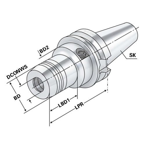 Hydro-Dehnspannfutter BT 40-08-150 JIS B 6339 (MAS-BT) AD/B
