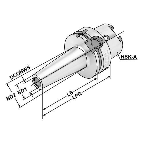 Fräsaufnahme f. Einschraubfr. HSK 100-M12-129-L100 DIN 69893 Form A