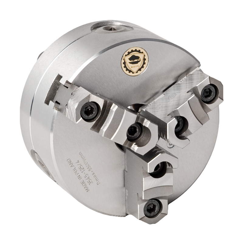 Bison 3-Backen-Drehfutter, ø 250 mm, KK6, Camlock, DIN55029, Stahl, Grund- und Aufsatzbacken
