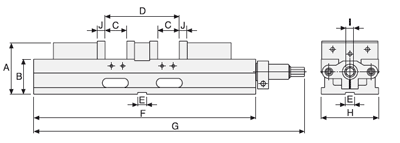 technische Zeichnung Doppelspanner HDL Homge