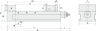technische Zeichnung Schraubstock HPAQ-200L-1140