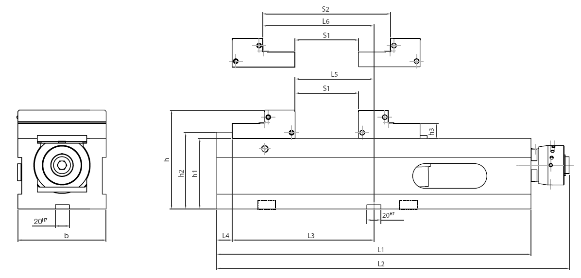 Kesel Hochdruck-Maschinenschraubstock CNC Skizze