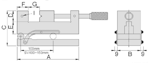 technische Zeichnung Werkzeugmacher-Schraubstock SV