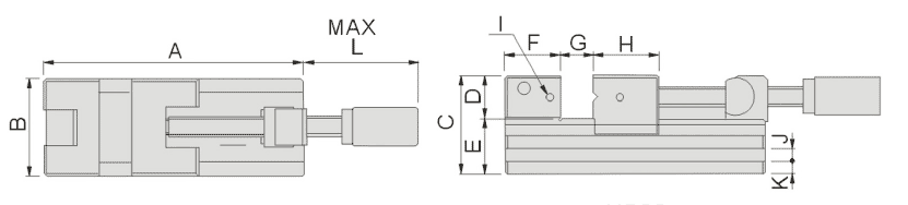 technische Zeichnung Werkzeugmacher-Schraubstock HU90