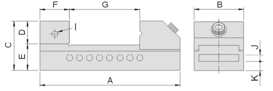 technische Zeichnung Werkzeugmacher-Schraubstock VB